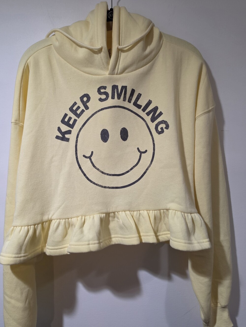 Keep Smiling Yellow Ruffle Hoodie - Picture 4 of 6